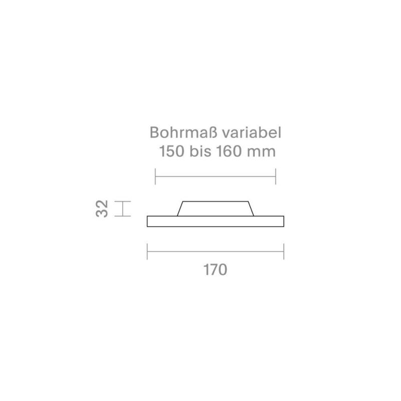 Sigor Einbauleuchte Fled Downlight 170mm weiß 12W 3000/4000/5000K IP20 120° 740lm RA90