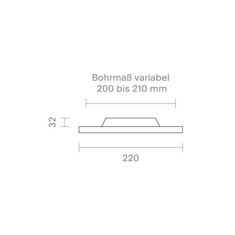 Sigor Einbauleuchte Fled Downlight 220mm weiß 18W 3000/4000/5000K IP20 120° 1300lm RA90