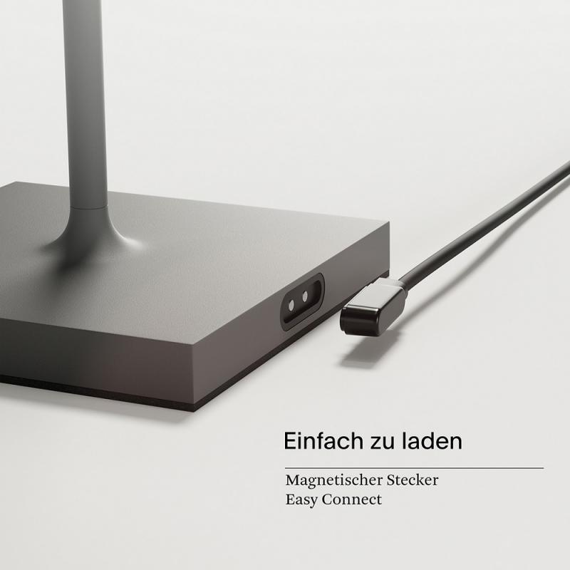 Sigor Mini Akku-Tischleuchte NUINDIE eckig graphitgrau dimmbar 25cm IP54 In- & Outdoor