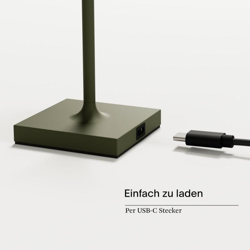 Sigor Akku-Tischleuchte Nuindie pocket 210mm tannengrün 1,4W Flex-Mood 2200K/2700K IP54 Ra85 USB-C dim