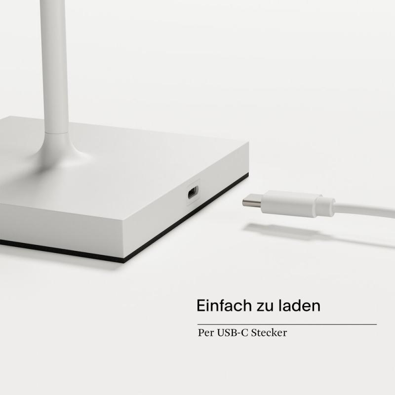 Sigor Akku-Tischleuchte Nuindie mini USB-C schneeweiß 2,2W FlexMood 2200K/2700K IP54 168/197lm Ra85