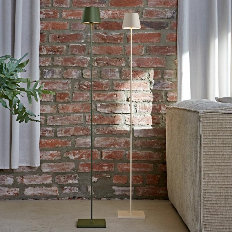 Sigor Akku-Stehleuchte Nuindie 1200mm Tannengrün rund 2,2W FlexMood 2200K/2700K IP54 168/197lm Ra85