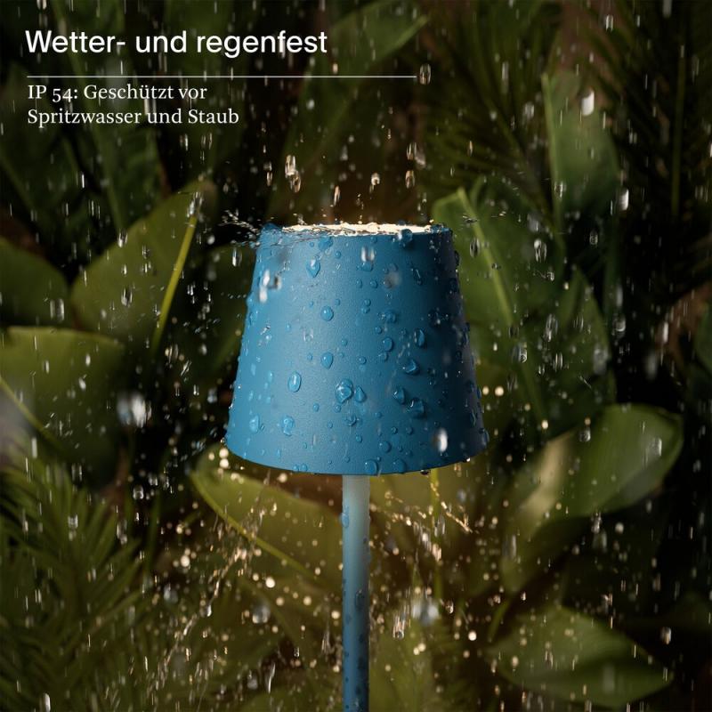 Sigor Akku-Tischleuchte Nuindie pocket 210mm delfinblau 1,4W Flex-Mood 2200K/2700K IP54 Ra85 USB-C dim