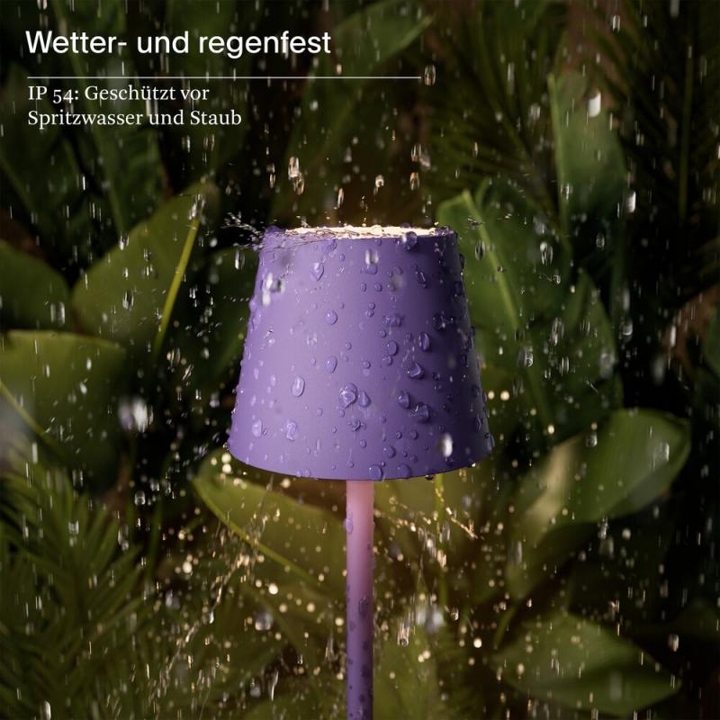 Sigor Akku-Tischleuchte Nuindie pocket 210mm veilchenlila  1,4W Flex-Mood 2200K/2700K IP54 Ra85 USB-C dim