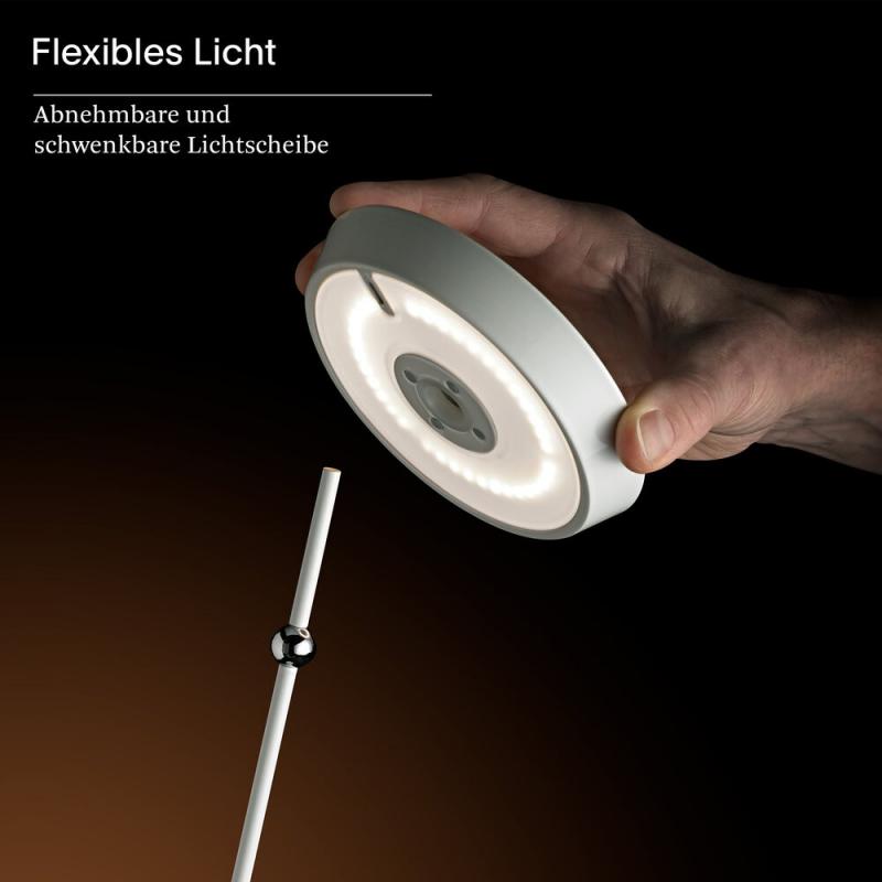 Sigor Akku-Stehleuchte Mahina USB-C 1300mm weiß 2,2W Flex-Mood 2200K/2700K IP20 168/181lm Ra85 dimmbar