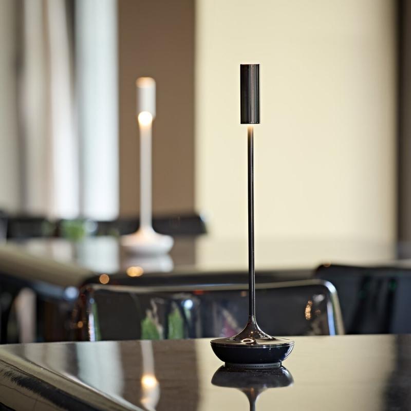 Sigor Akku-Tischleuchte Nucandle keramikschwarz 1,6W 2700K IP54