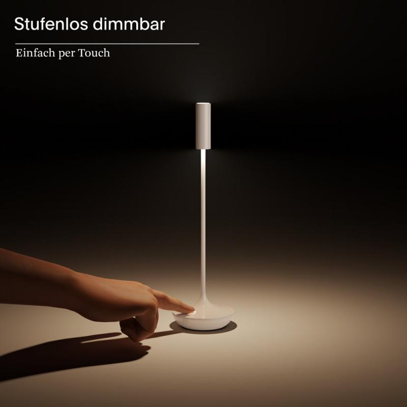 Sigor Akku-Tischleuchte Nucandle keramikweiß 1,6W 2700K IP54