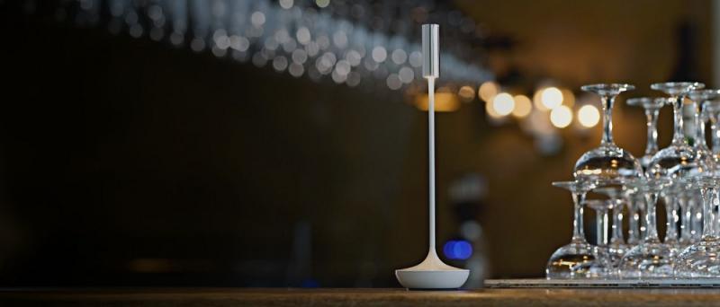 Sigor Akku-Tischleuchte Nucandle keramikweiß 1,6W 2700K IP54