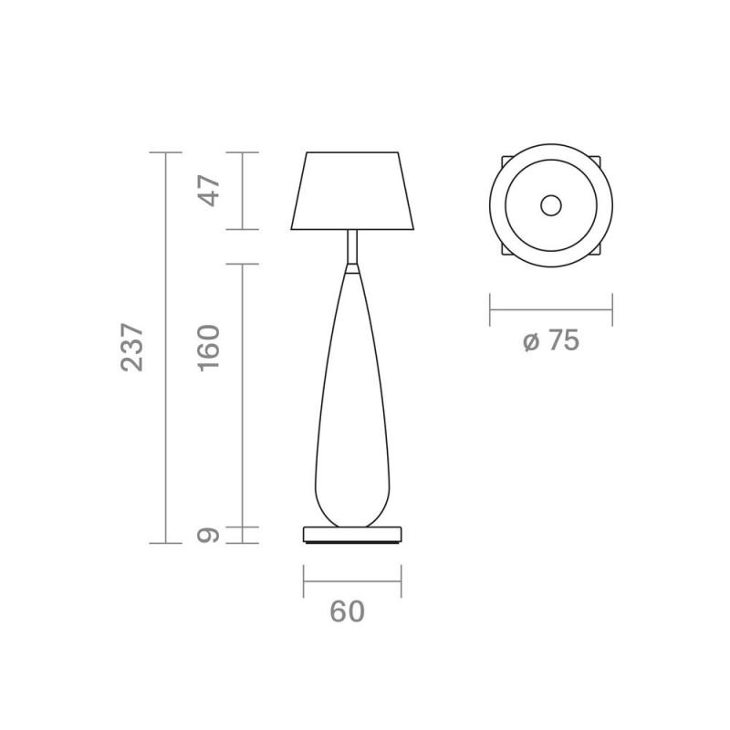 Akku-Tischleuchte Thala 220mm keramikweiß/schwarz 2,3W Flex-Mood 2200K/2700K IP65 Ra80 dimmbar