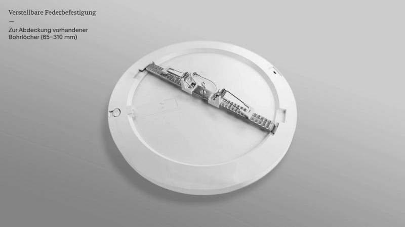 Variable LED-Deckenleuchte FLED ø17cm Ein-oder Aufbau umschaltbare Farbtemperatur Sigor