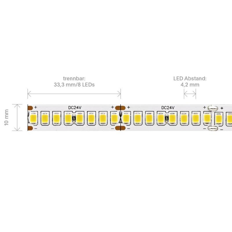 Sigor 21,6W/m PRO LED-Streifen 3000K 5m 240 LED/m IP20 24V 3358lm RA90