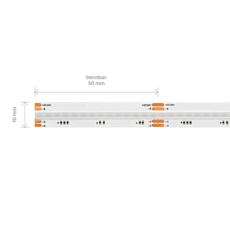 Sigor 15W/m COB LED-Streifen RGB 5m 840 LED/m IP20 24V 544lm/m