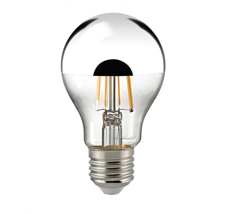 SIGOR LED Filament Lampe E27 8,5W 900lm 2700K Kopfverspiegelt Silber dimmbar ersetzt 66W