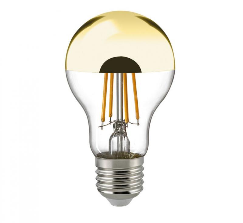 SIGOR LED Filament Lampe E27 7W 600lm 2700K Kopfverspiegelt Gold dimmbar ersetzt 50W
