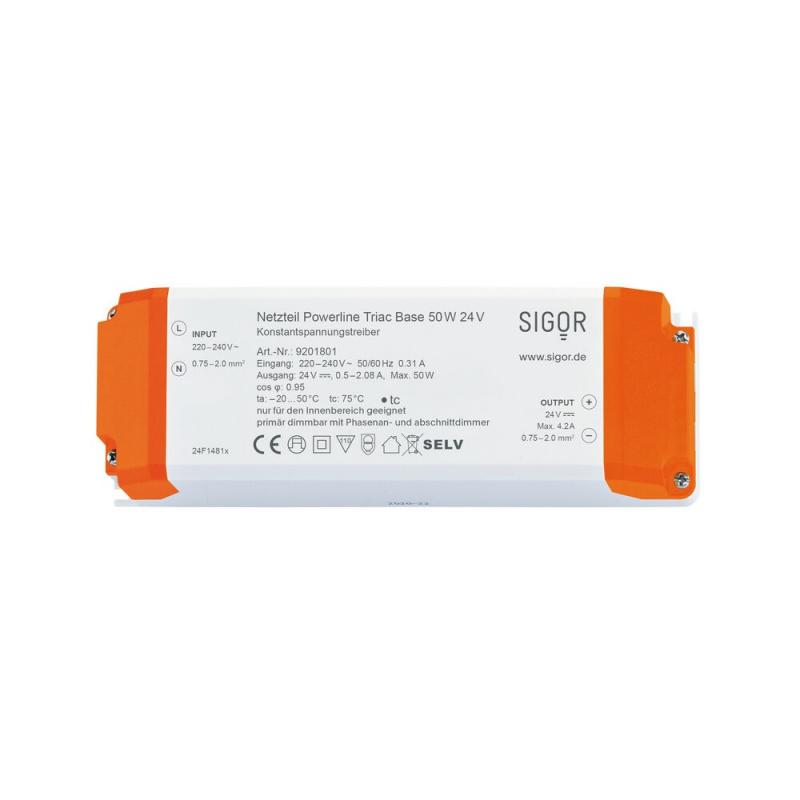 Sigor Powerline Treiber Triac Base 100W 24VDC 210x67x34mm 4,2A IP20