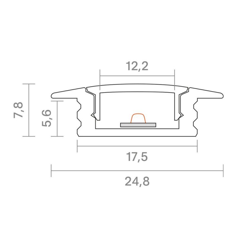 Sigor 1m Einbauprofil Flach 12 -  9820701