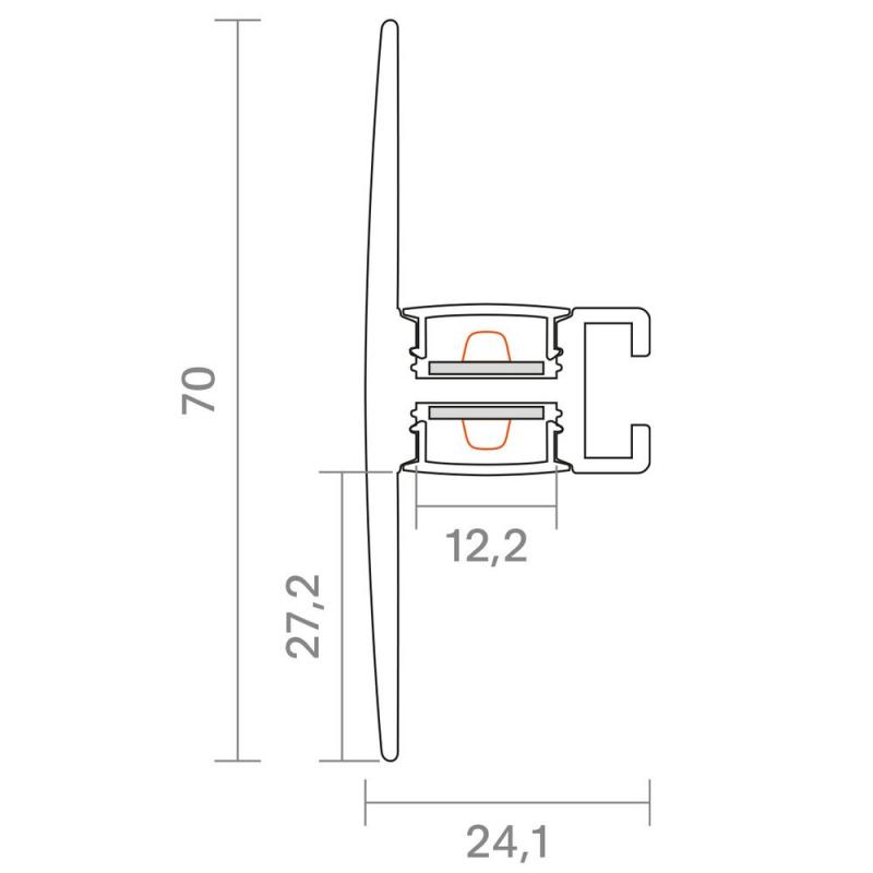 Sigor 1m Wandprofil Up & Down T 12 -  9822901
