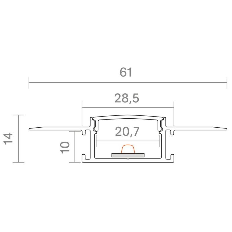 Sigor 1m Profil randlos Unterputz 20 -  9826201