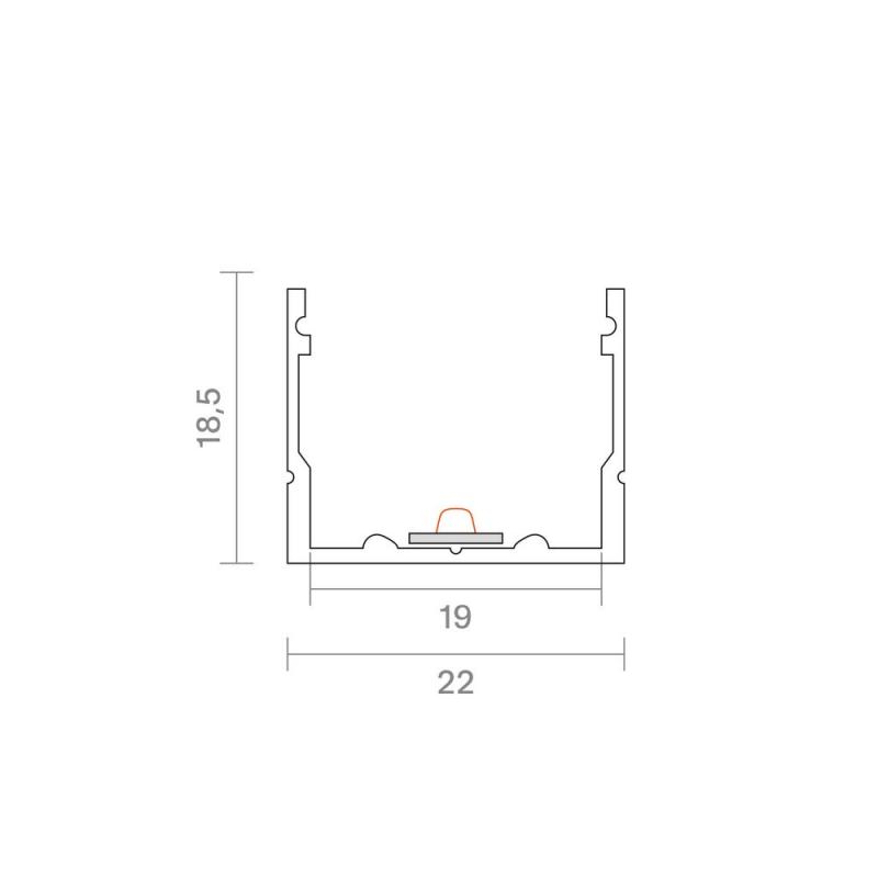 Sigor 1m Aufbauprofil 19 für Hochvoltstreifen 14W  9827601
