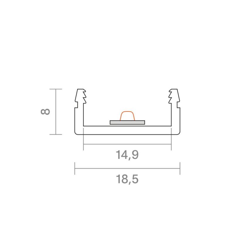 Sigor 1m Aufbauprofil 15 für Hochvoltstreifen  9828701