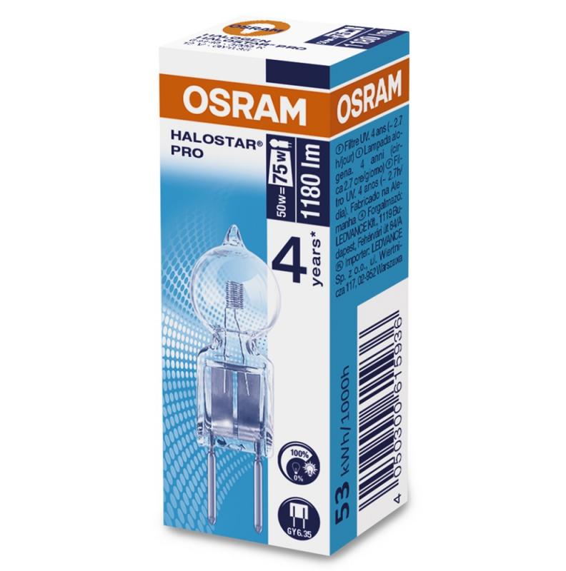 OSRAM HALOSTAR PRO 50W 12V GY6.35 Halogenlampe 3000K