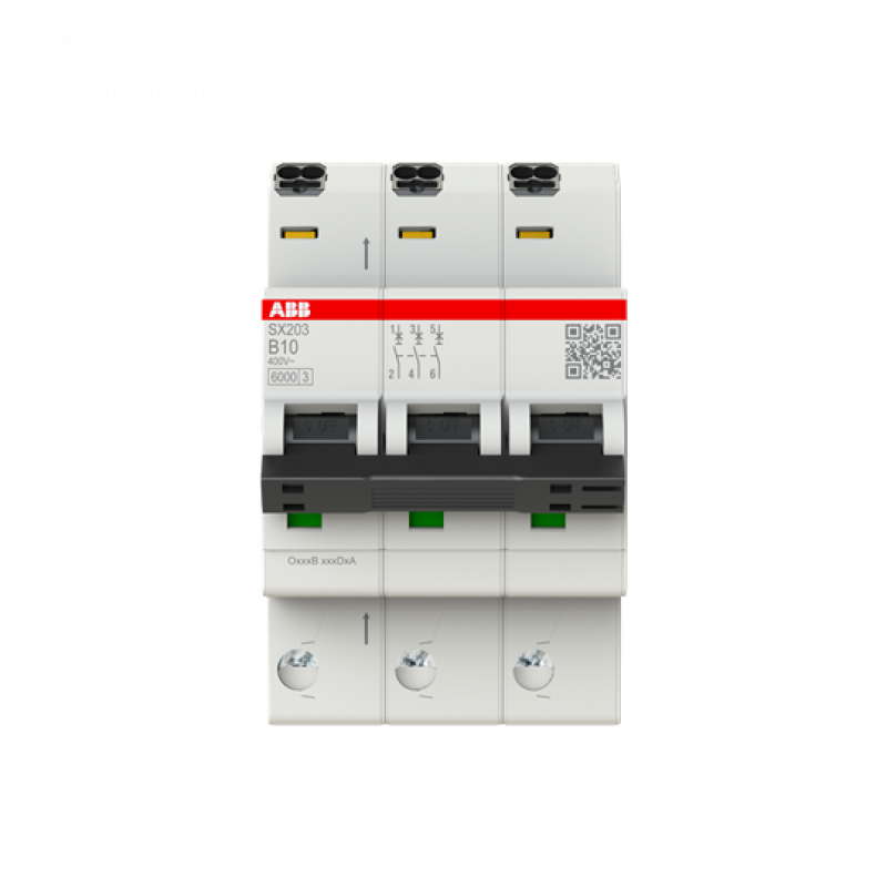 ABB SX203-B10 Sicherungsautomat Flexline B-Char., 6kA, 10A, 3P FlexLine Push-in Technologie