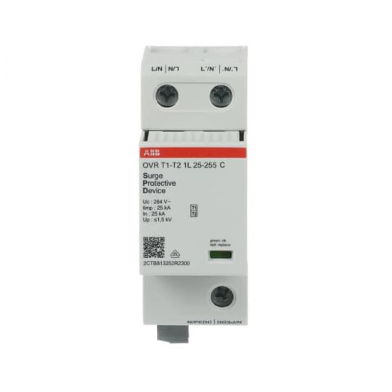 ABB OVR T1-T2 1L 25-255 P TS Kombi-Ableiter 1P für TNS Netze mit FM 25kA/Pol für 230/400 V Netze