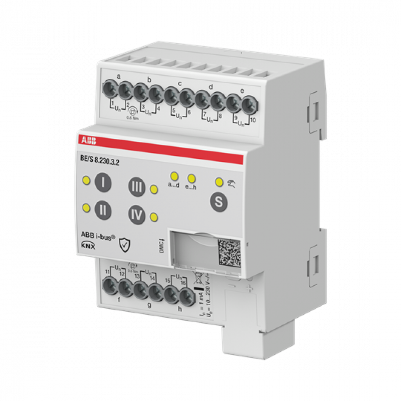 ABB BE/S8.230.3.2 Binäreingang, 8fach, 10-230 V,manuelle Bedienung, REG