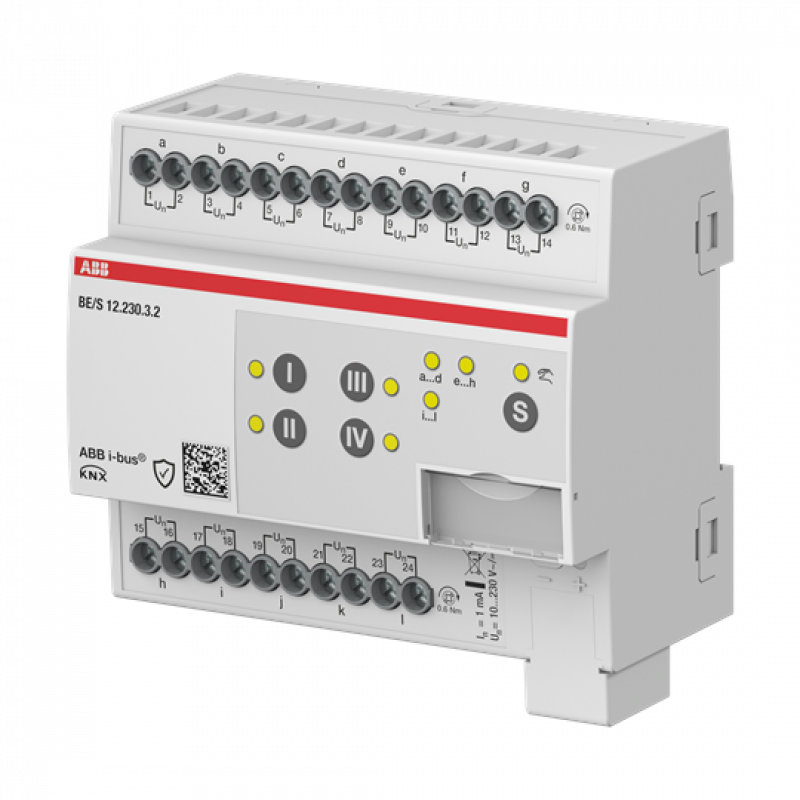 ABB BE/S12.230.3.2 Binäreingang, 12fach, 10-230 V,manuelle Bedienung, REG