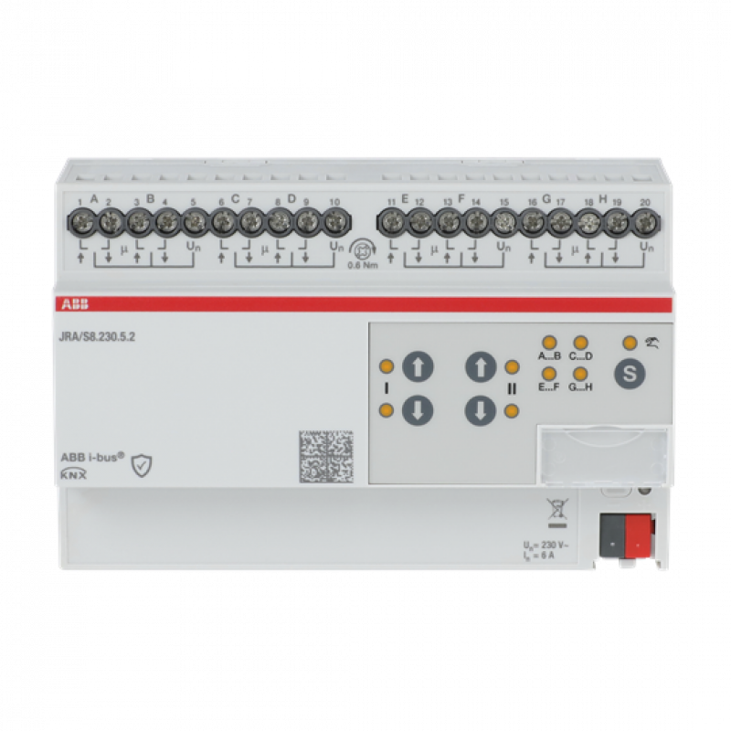 ABB JRA/S8.230.5.2 Jalousieaktor 8-fach 230V, manuelle Bedienung und auto. Fahrzeitermittlung