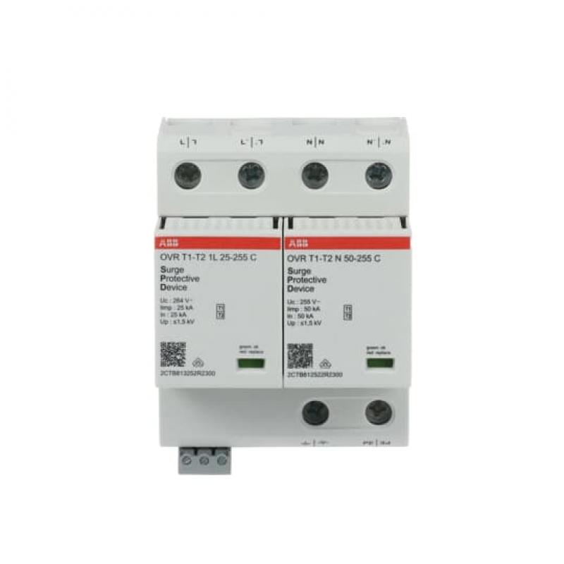 ABB OVR T1-T2 1N 50-255 P TS Kombi-Ableiter 2p für TT/TN Netze mit FM 25kA/Pol für 230/400 V Netze