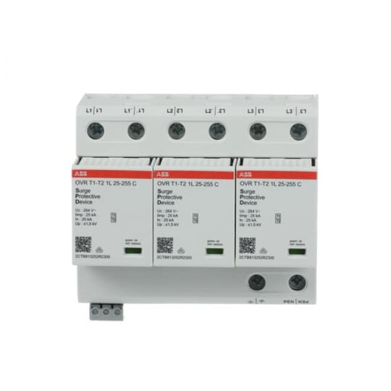 ABB OVR T1-T2 3L 75-255 P TS Kombi-Ableiter 3p für TNC Netze mit FM 25kA/Pol für 230/400 V Netze