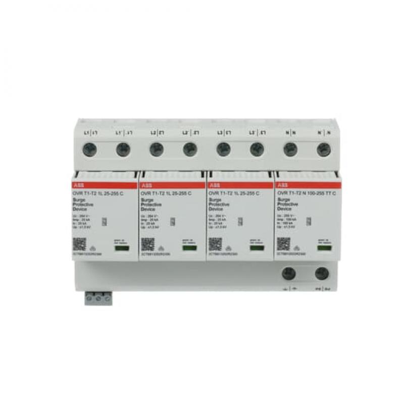 ABB OVR T1-T2 3N 100-255 P TS Kombi-Ableiter 4p für TT/TNS Netze mit FM 25kA/Pol für 230/400 V Netze