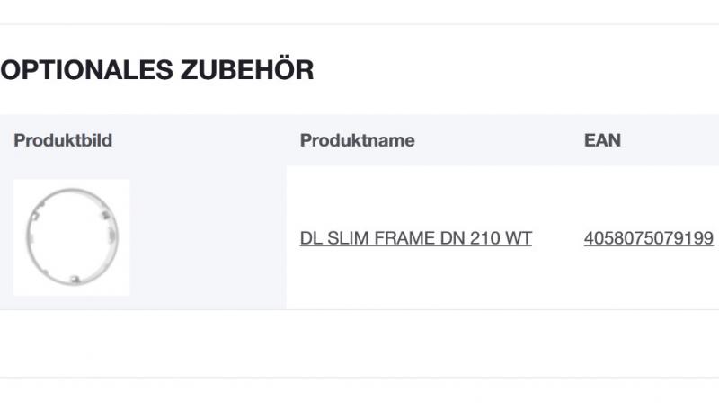 Flache weiße LED Ledvance Einbauleuchte Slim Einbau ø 21cm rund 18W 4000K neutralweiß