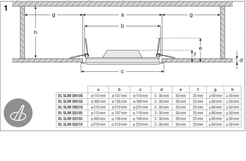 Flache weiße LED Ledvance Einbauleuchte Slim Einbau ø 21cm rund 18W 4000K neutralweiß