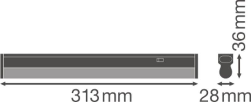 LED Lichtleiste LEDVANCE Linear Compact Switch 300 mit Schalter 4W 3000K 140° IP20