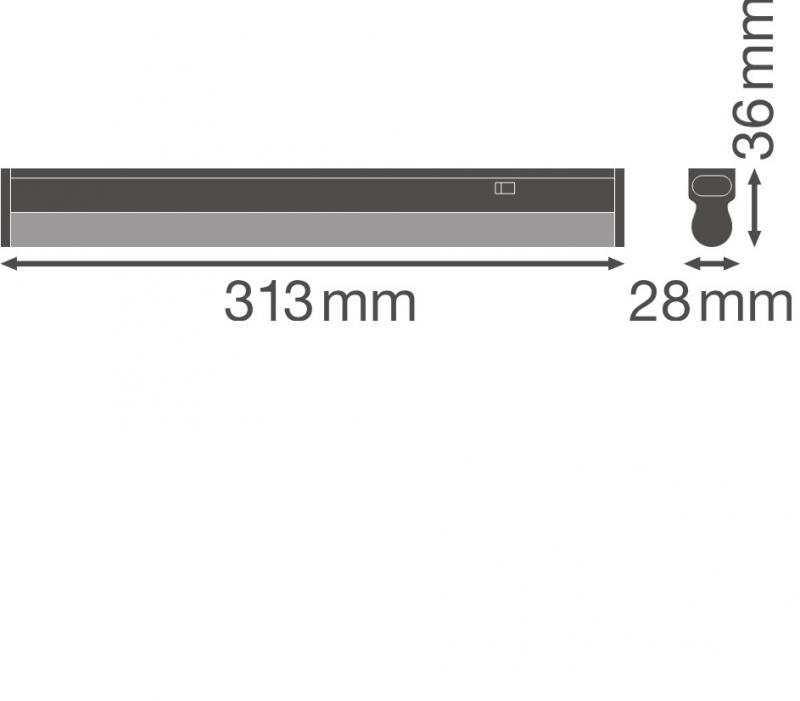 LED Lichtleiste LEDVANCE Linear Compact Switch 300 mit Schalter 4W 4000K 140° IP20