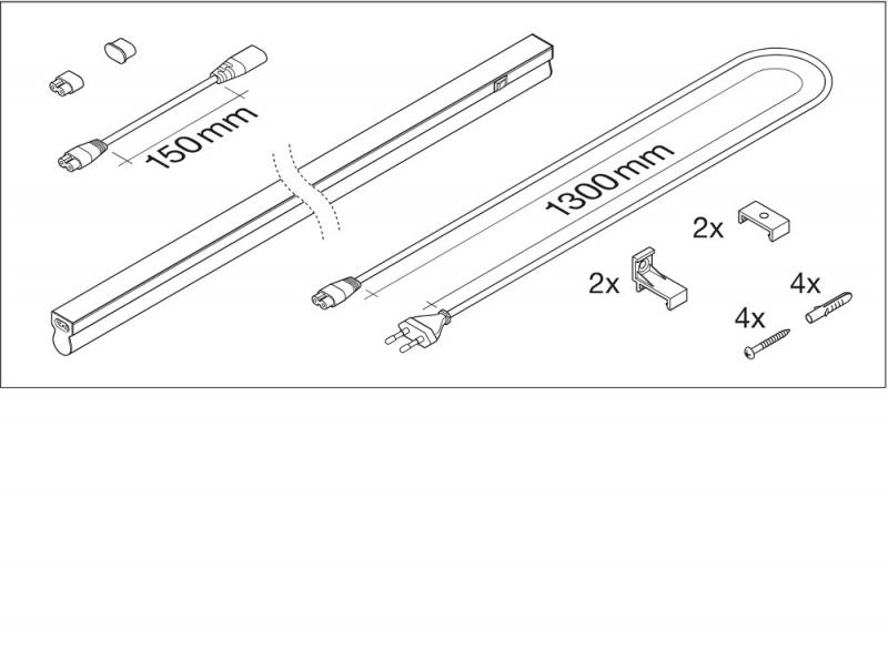 60cm LED Lichtleiste LEDVANCE Linear Compact Switch 600 8W 4000K neutralweißes Licht 140° IP20