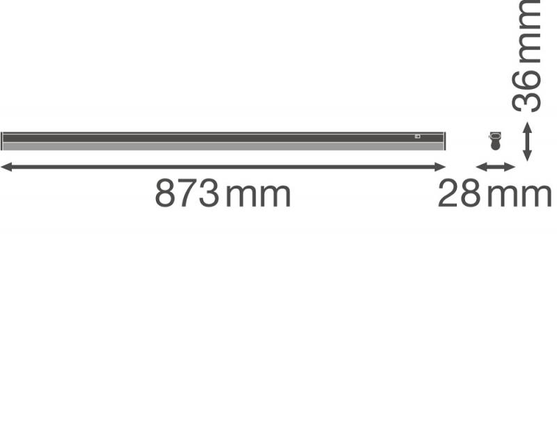 90cm LED Lichtleiste LEDVANCE Linear Compact Switch 900 12W 3000K warmweißes Licht IP20