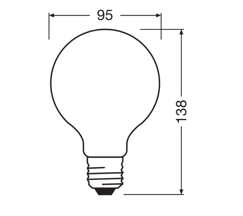 Leistungsstarke Osram E27 SUPERSTSTAR GLOBE 95 LED Lampe MATT 11W wie 100W 2700K warmweißes Licht in Kugelform dimmbar