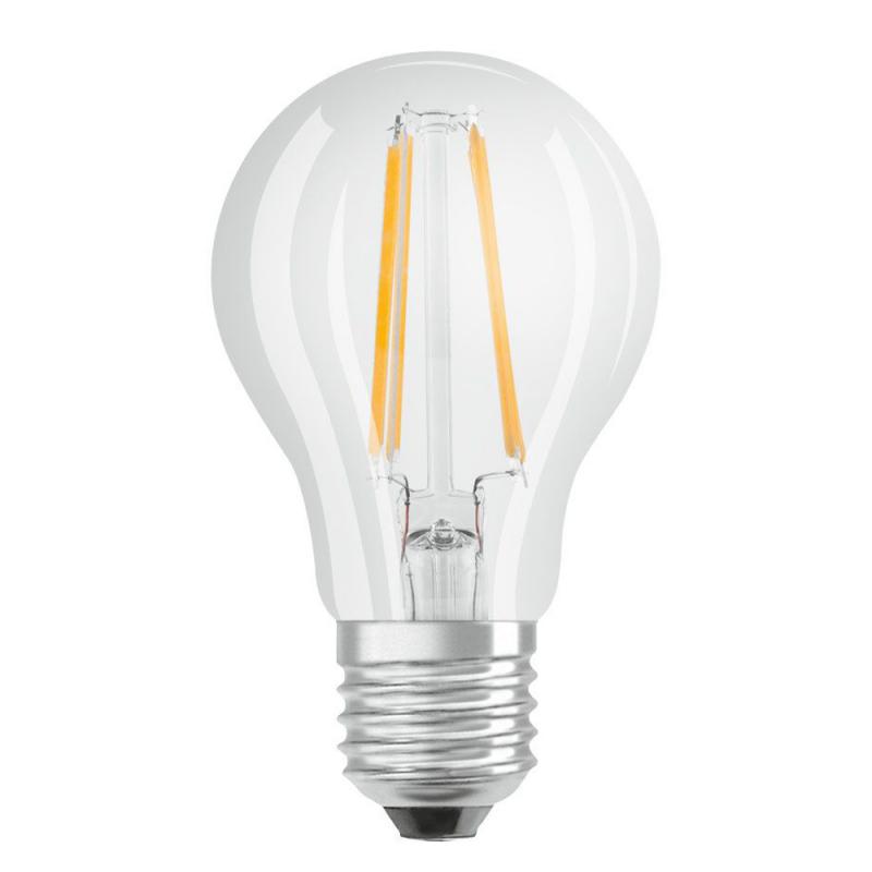 Nur noch angezeigter Bestand verfügbar:    OSRAM E27 LED Retrofit Classic LED Lampe 6,5W wie 60W 2700K warmweiß mit Filamentfäden