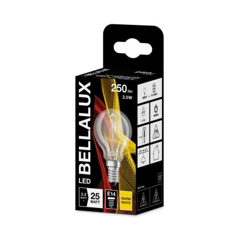 BELLALUX E14 LED Lampe 2,5W P25 Filament klar warmweiß 2700K 250lm wie 25W
