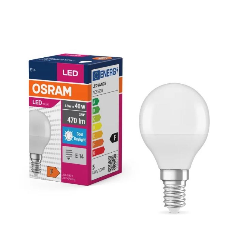 OSRAM E14 LED Tropfenlampe Value Classic P 5.5W tageslichtweiss