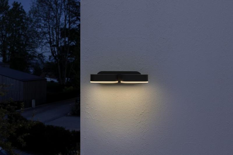 OSRAM 2-Strahlige LED Outdoor Wandleuchte Endura Style Mini Spot II 13W Anthrazit IP44 - mit 340° drehbarem Kopf, ideal für Eingangsbeleuchtung