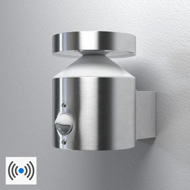 OSRAM LED Edelstahl Wandleuchte Endura Style Cylinder Wall mit Sensor - modernes Edelstahl-Design, IP44 für Eingänge und Fassaden