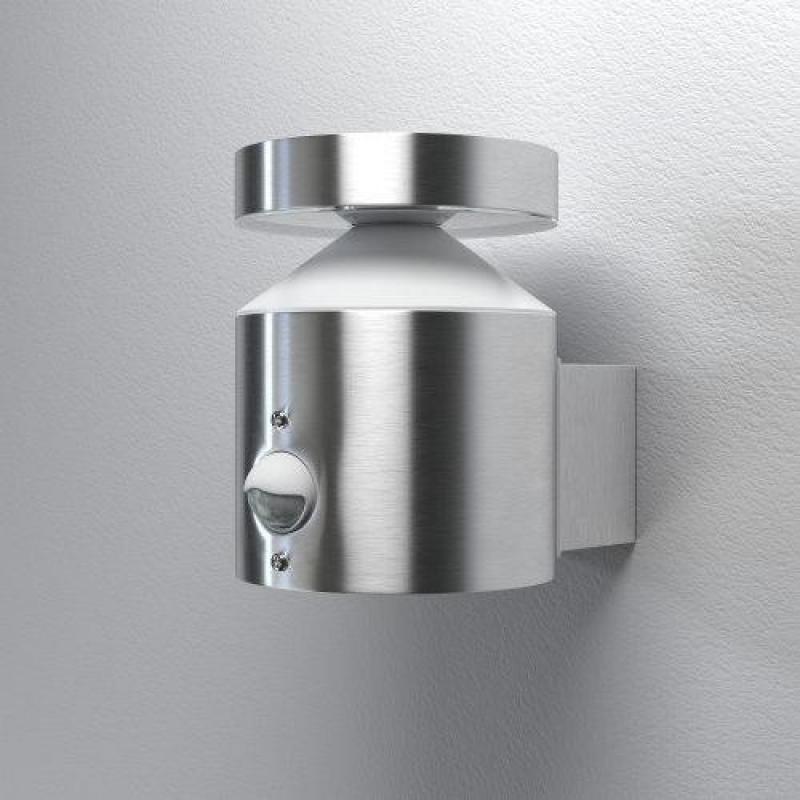 OSRAM LED Edelstahl Wandleuchte Endura Style Cylinder Wall mit Sensor - modernes Edelstahl-Design, IP44 für Eingänge und Fassaden