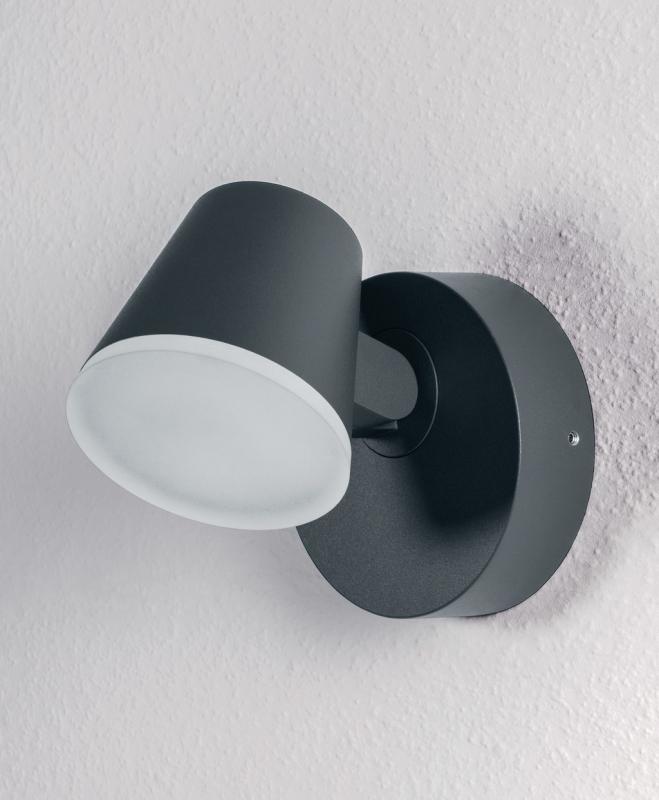 OSRAM Außenwandstrahler drehbarer Kopf dunkelgrau warmweißes LED-Licht IP44