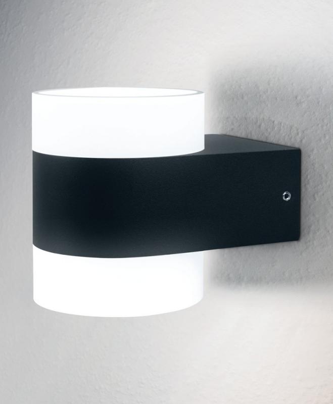 Osram Anthrazitfarbene LED Wandleuchte Puck UpDown mit warmweißem Licht IP44 von Ledvance