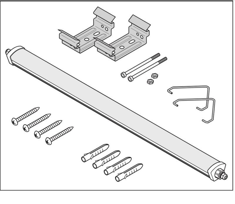 120cm LEDVANCE DampProof LED Compact 1200 23W 4000K 2800lm IP66  LED Feuchtraumleuchte -  Durchgangsverdrahtung
