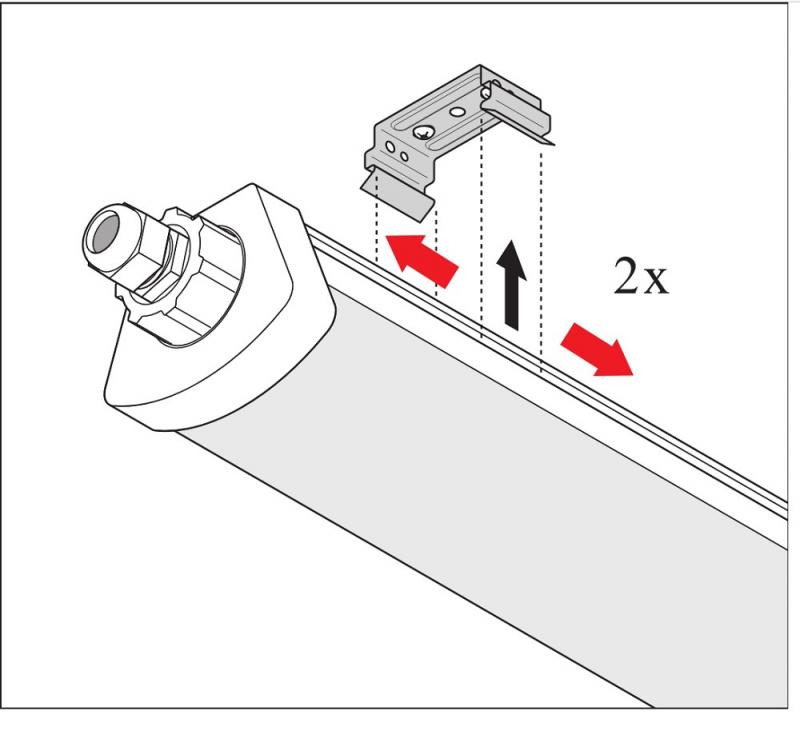 120cm LEDVANCE DampProof LED Compact 1200 23W 4000K 2800lm IP66  LED Feuchtraumleuchte -  Durchgangsverdrahtung